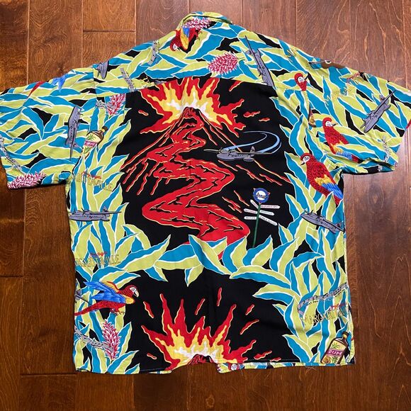 Reyn Spooner Vintage Hawaiian Spun Rayon Margaritaville Volcano Shirt Men's XL - Picture 4 of 9